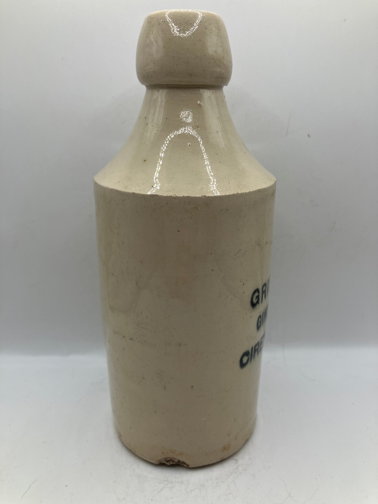 White stoneware ginger beer bottle, Cirencester