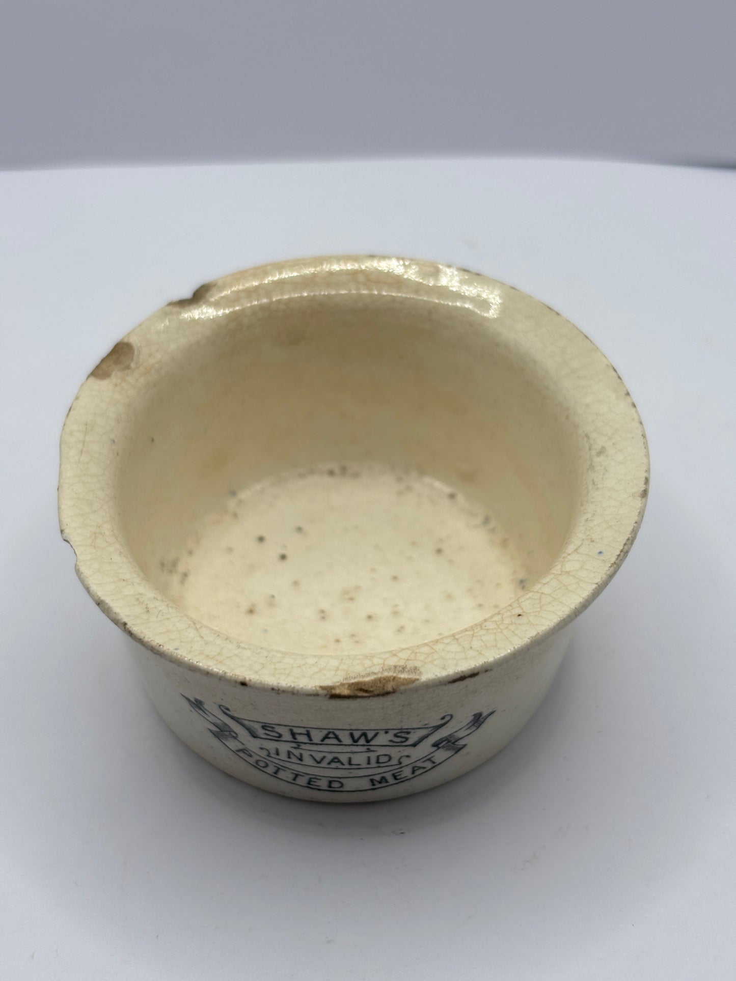 Small shaws invalid potted meat jar