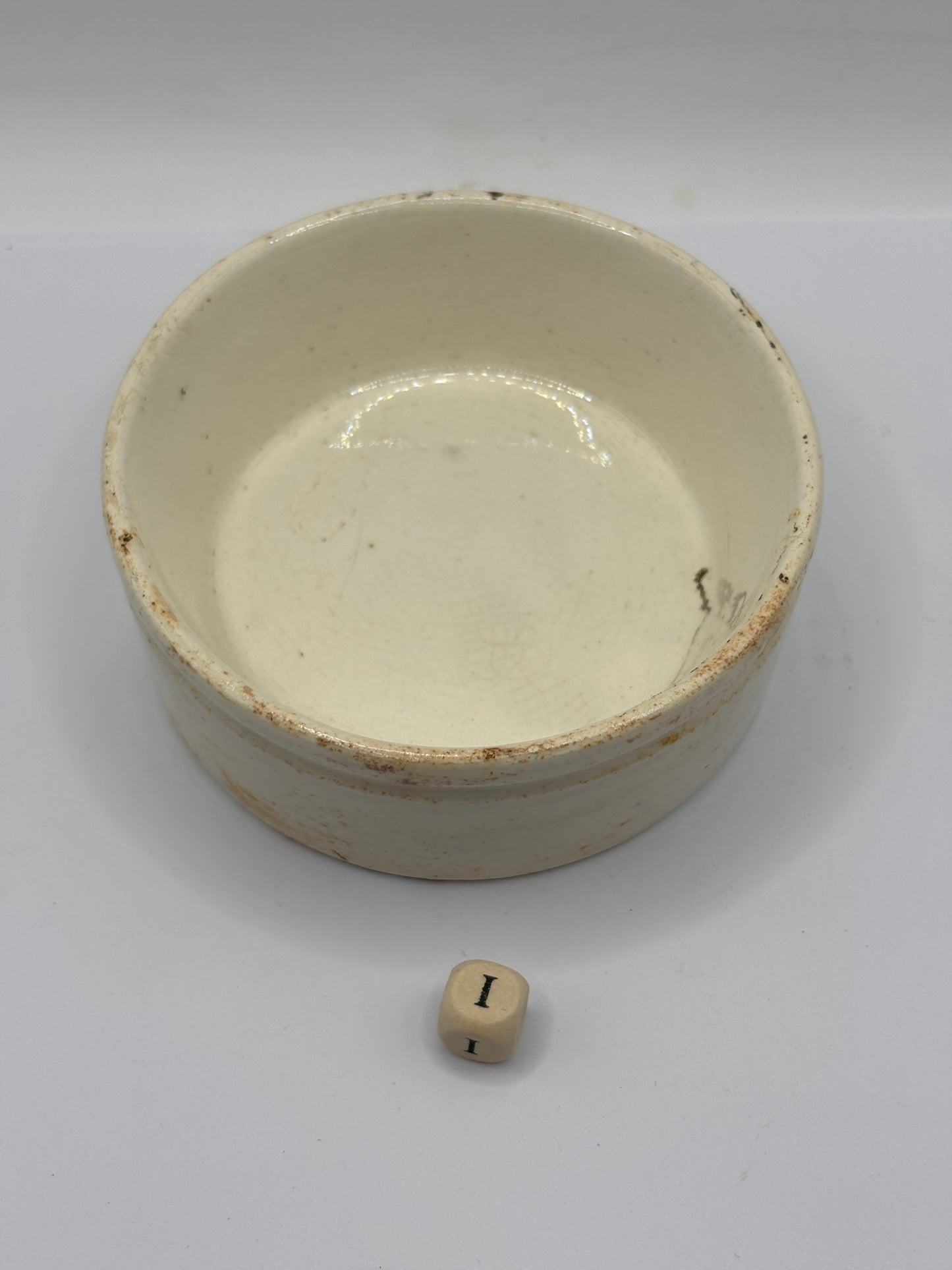 Old plain stoneware meat paste pot (i)