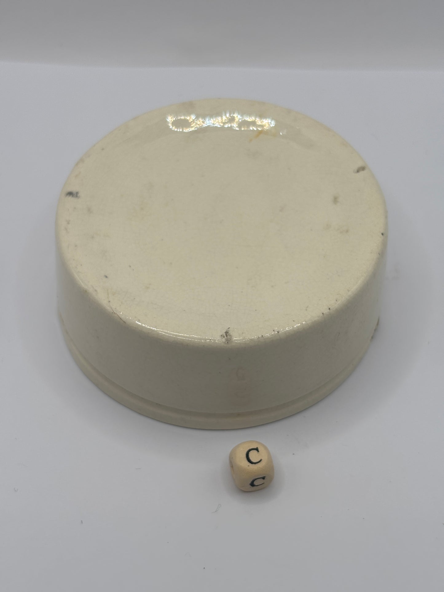 Old plain stoneware meat paste pot, potted meat (c)