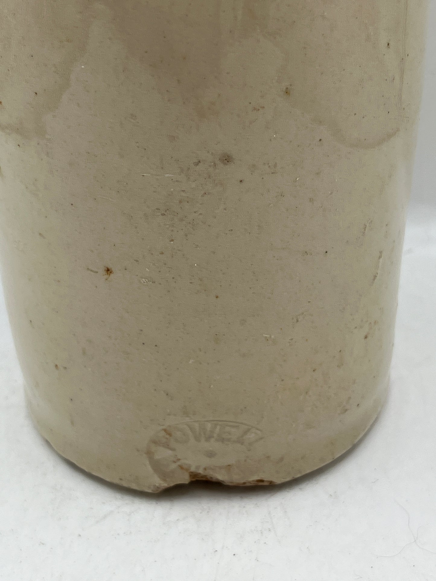 White stoneware ginger beer bottle, Cirencester