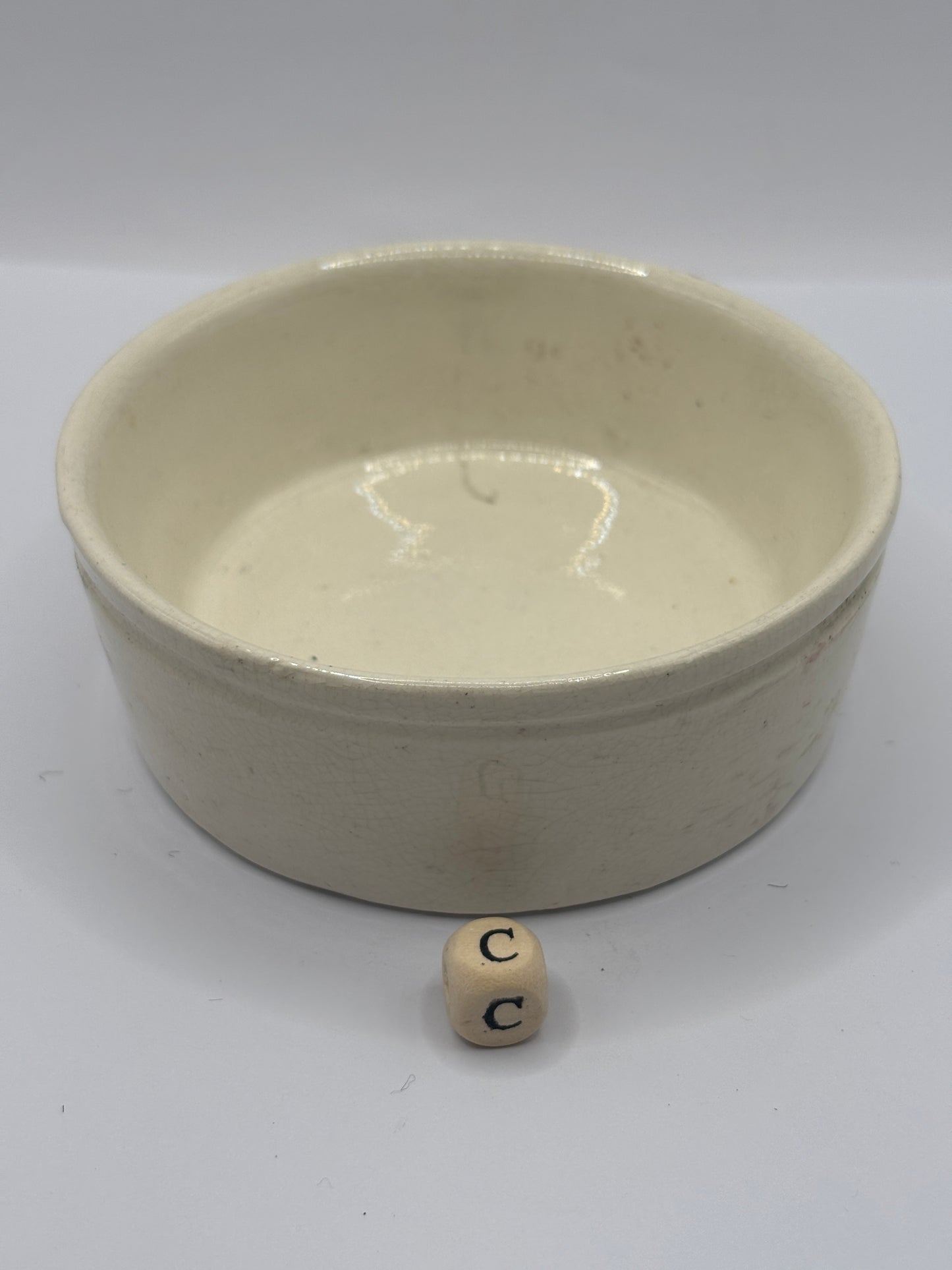 Old plain stoneware meat paste pot, potted meat (c)