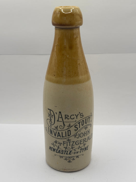 Old stoneware stout bottle, Darcy’s invalid stout, Newcastle on Tyne