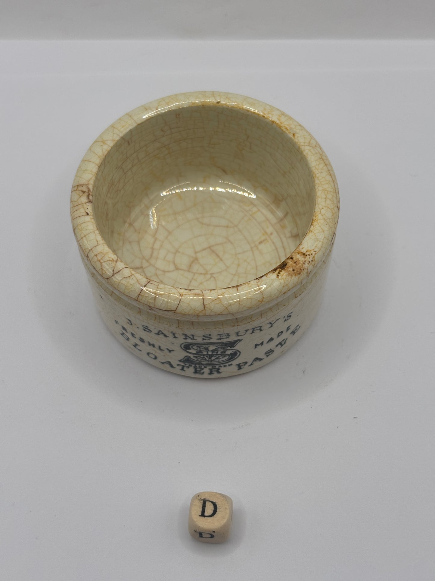 Old sainsburys advertising pot, Bloater paste (D)