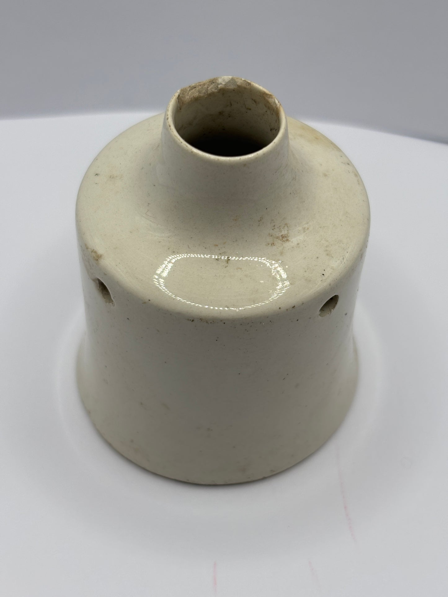 Vintage pie funnel, chipped