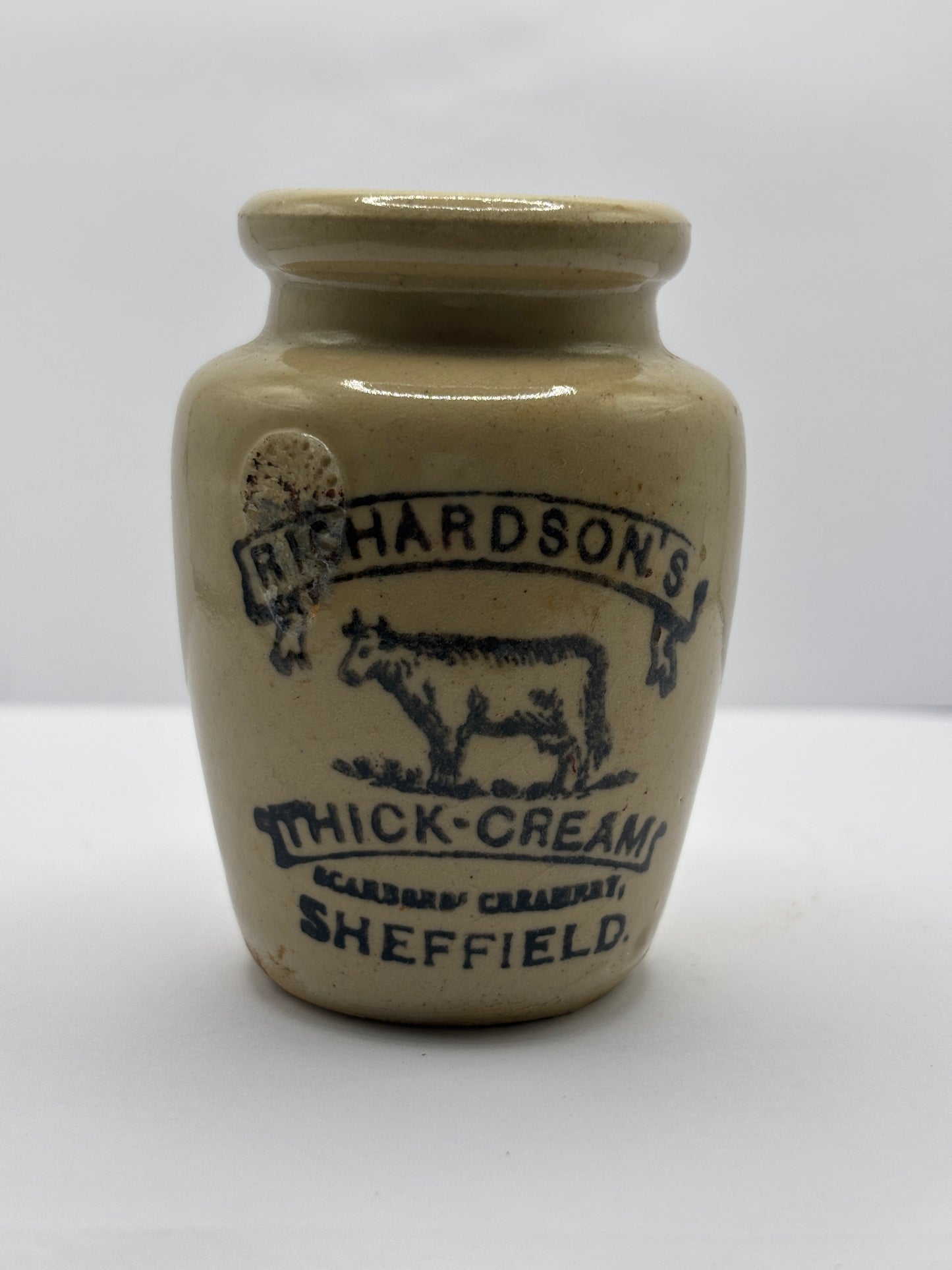 Old Richardsons thick cream, Sheffield advertising cream pot