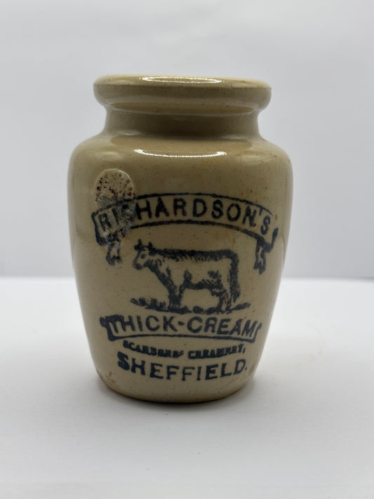 Old Richardsons thick cream, Sheffield advertising cream pot