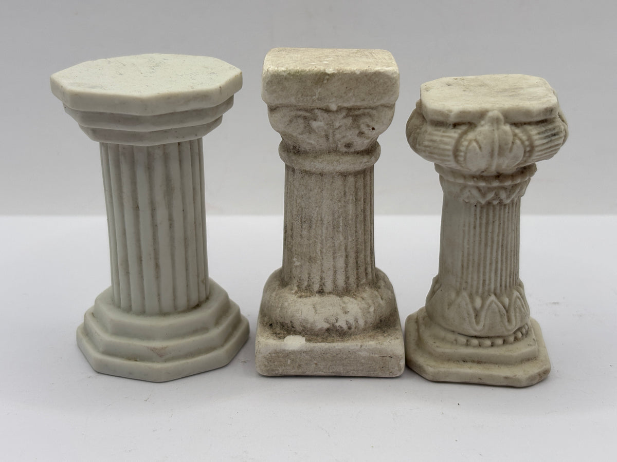 3 old mini decorative pedestals