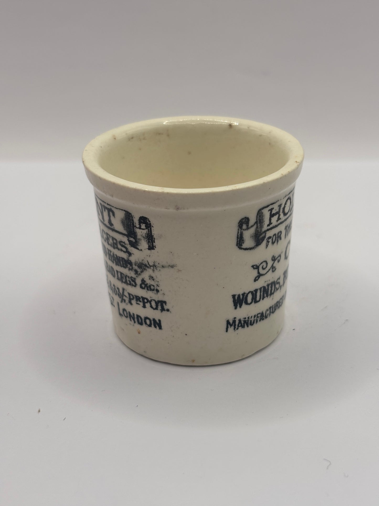 Old advertising ointment pot, Holloway’s ointment. Larger size