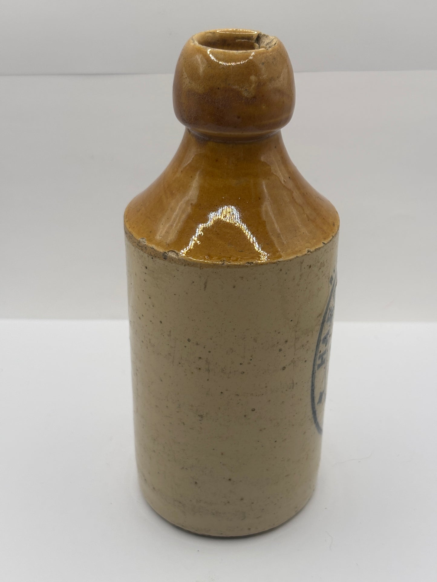 Old stoneware ginger beer bottle, Harston & Co, Leeds