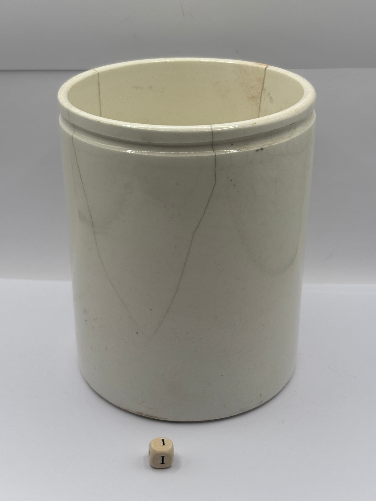 Old large 3lb stoneware marmalade pot, James Keiller Dundee marmalade (i) damaged
