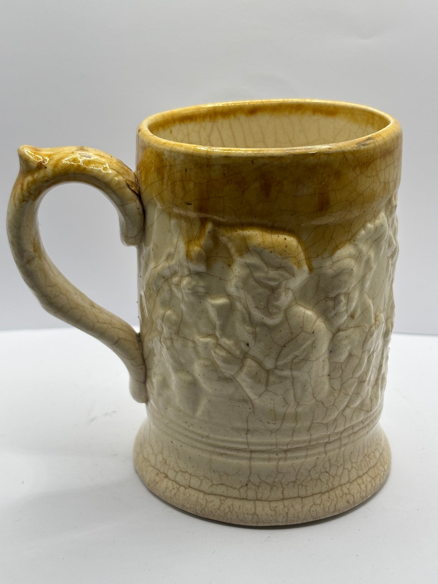 Old stoneware mug, crazed