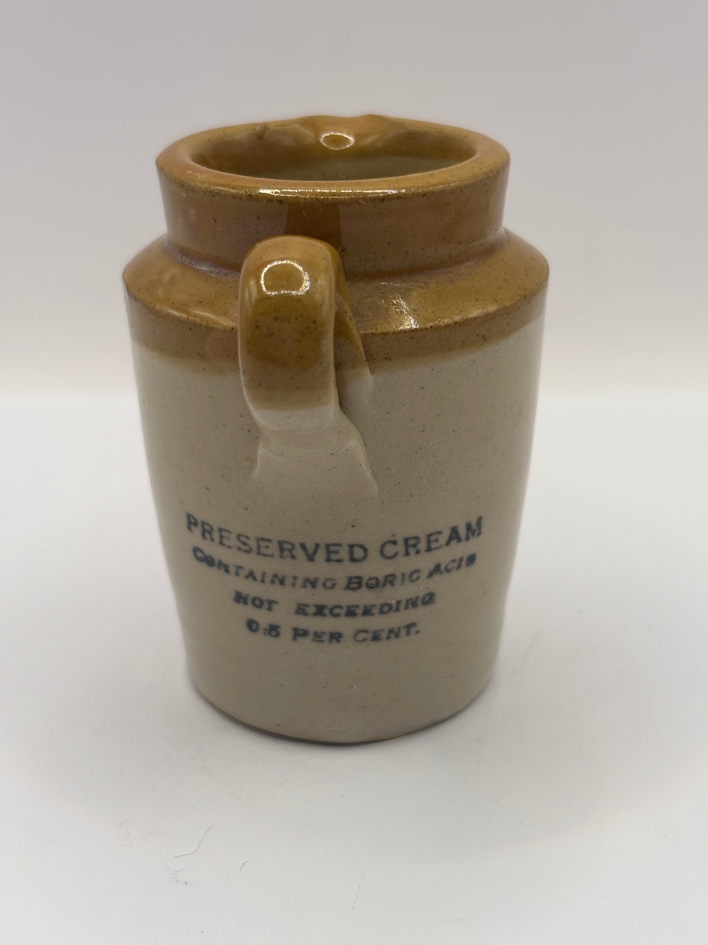 Old advertising cream pot, mini Websters fresh dairy cream