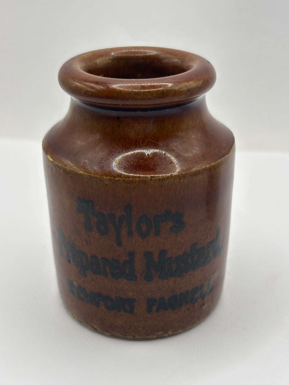 Old advertising jar, Taylors prepared mustard. 7.5cms