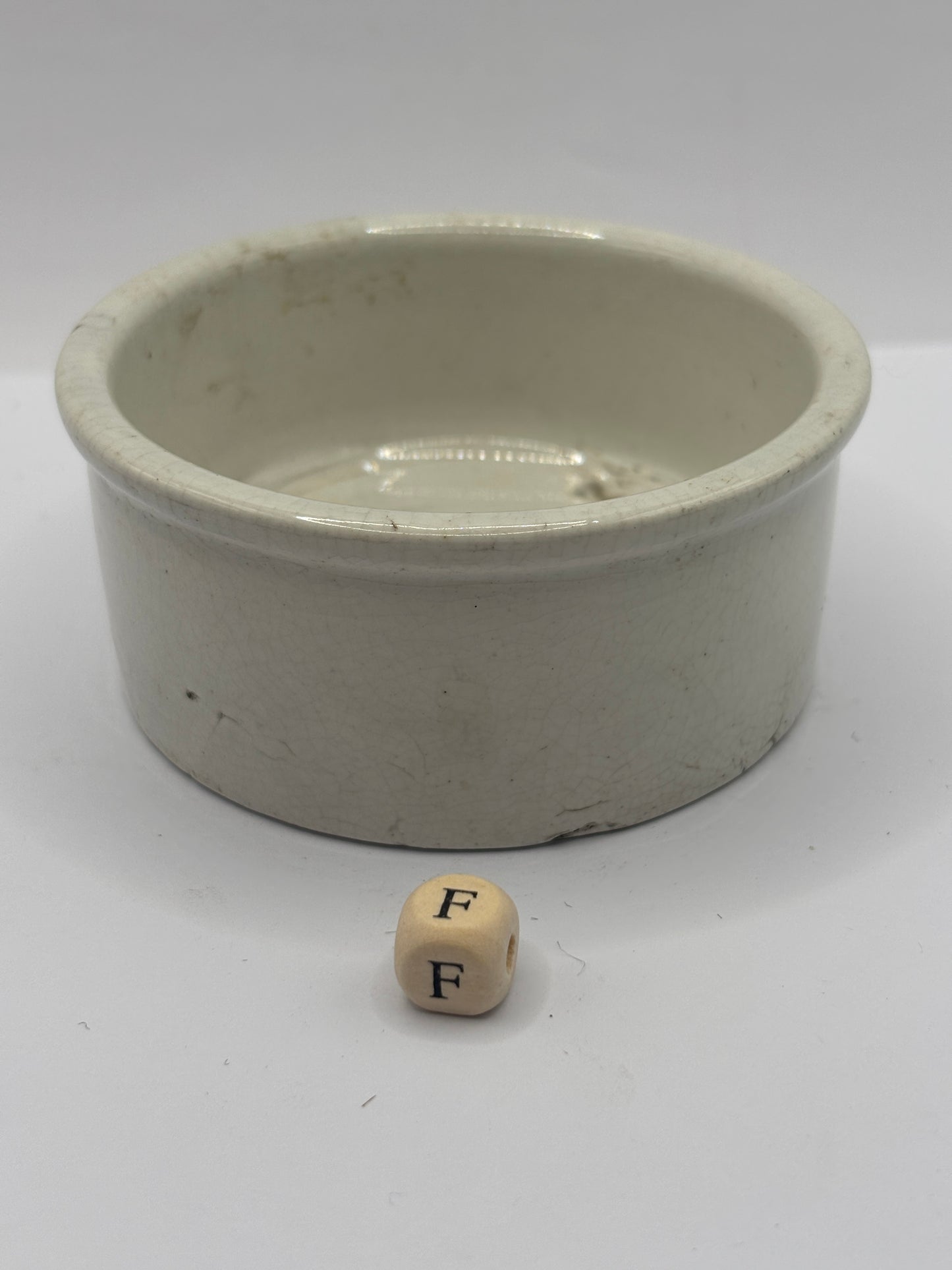 Old plain stoneware meat paste pot, potted meat (F)