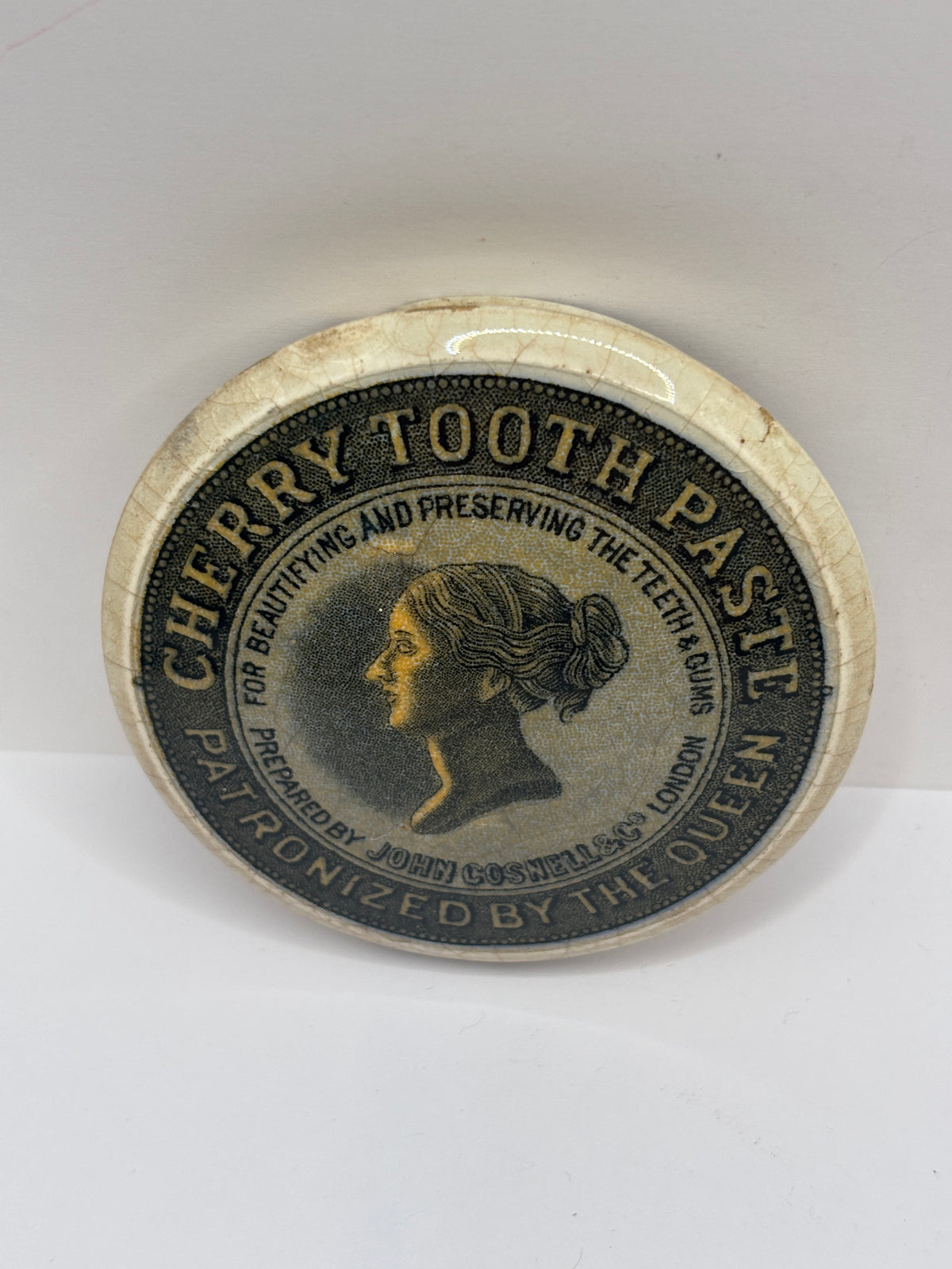 Old advertising lid, John Gosnells cherry toothpaste 🍒