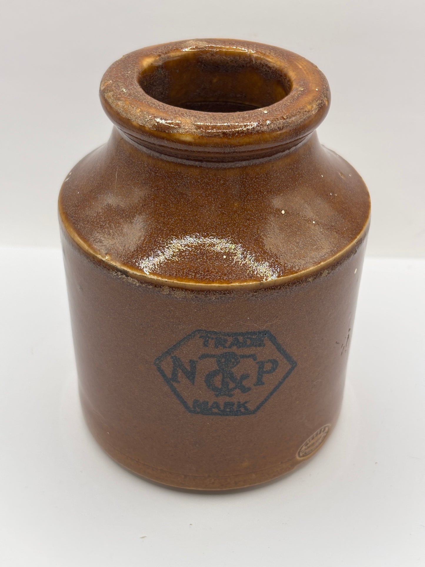 Old large advertising jar, Taylors prepared mustard. 12.5cms