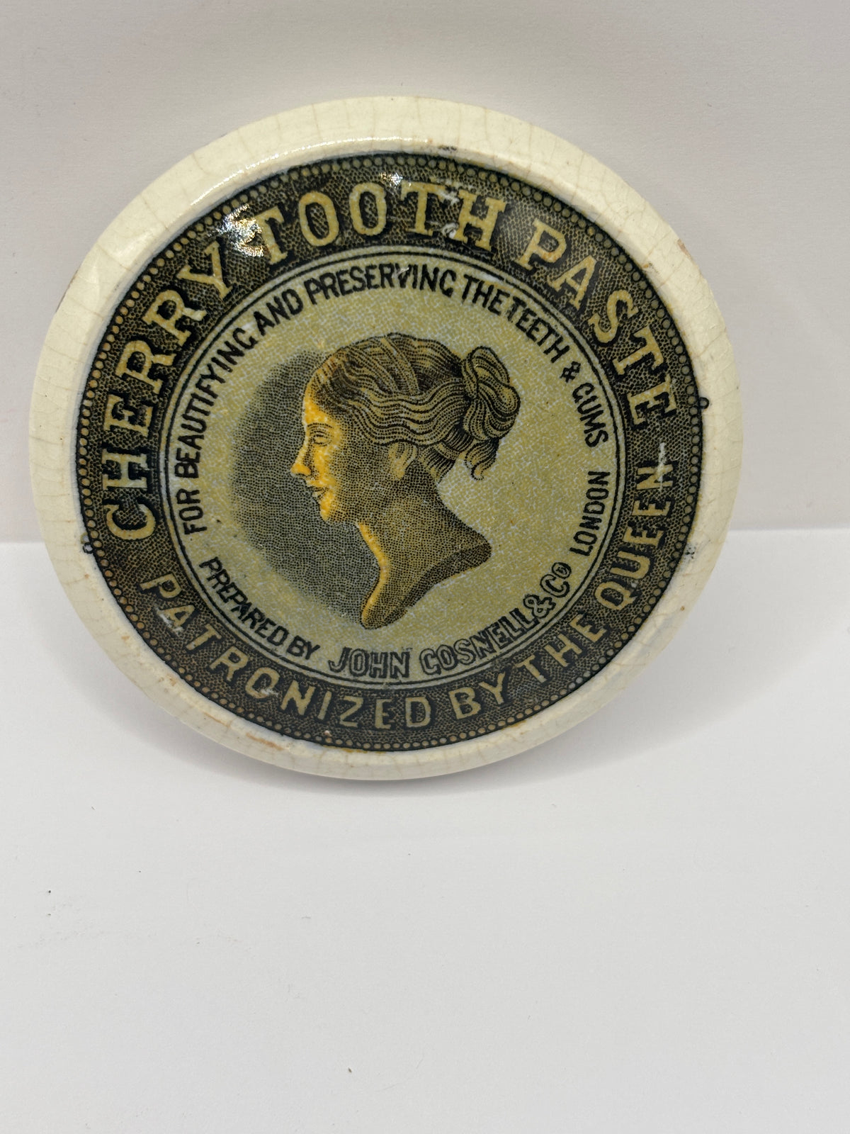 Old advertising lid, John Gosnells cherry toothpaste 🍒