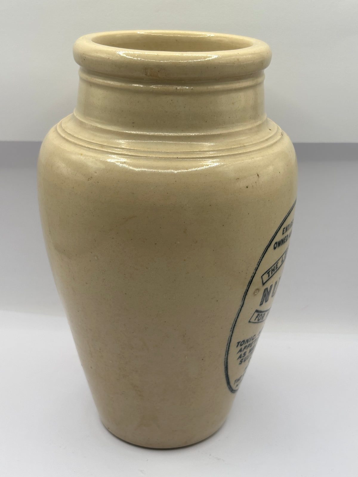 Old scarce XL advertising numol jar, 7.5inch