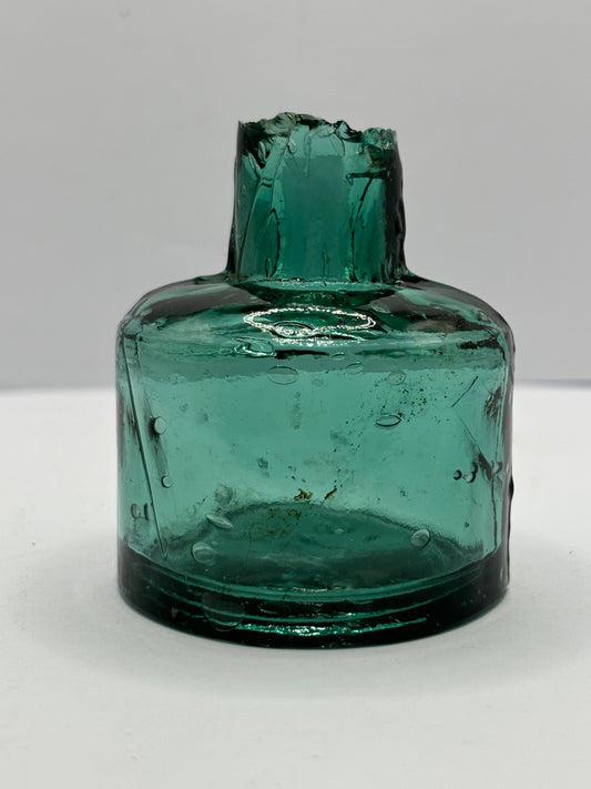 Old Dark aqua inkwell