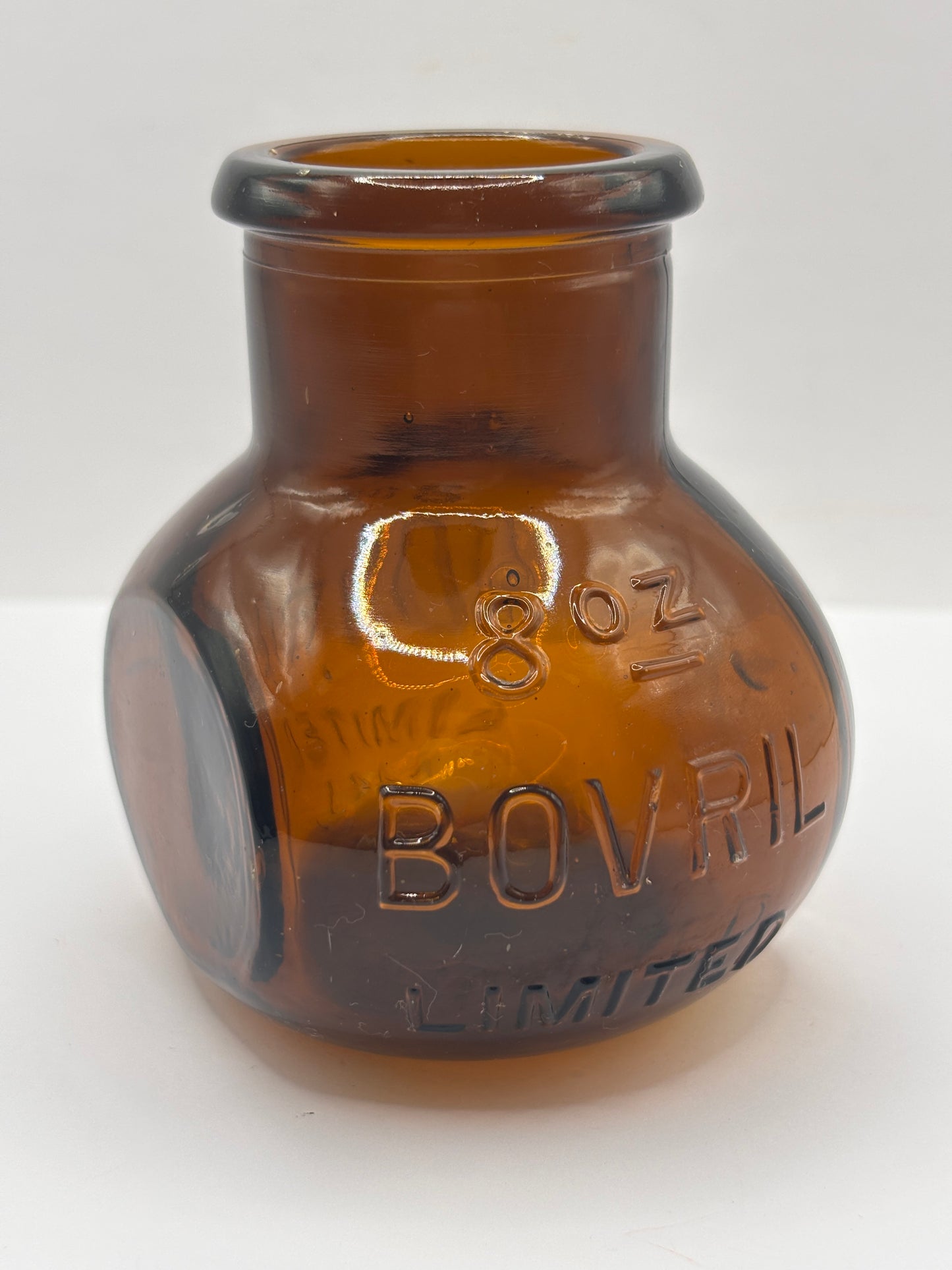 old amber glass bovril bottle 8Oz