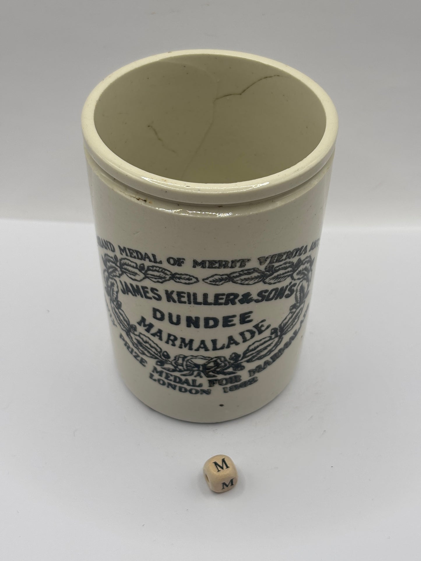 Old 1lb James Keiller Dundee marmalade Jar (m)