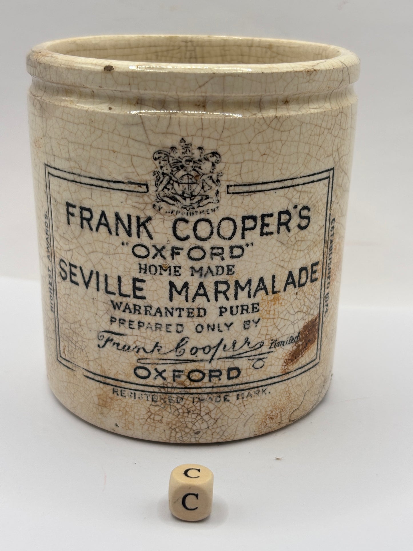 Old 1lb Frank Cooper marmalade Jar (c)