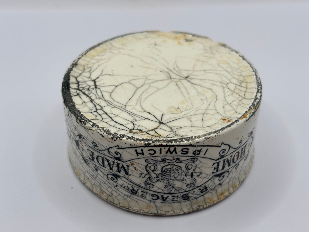 Old advertising meat paste pot, Seagers home made