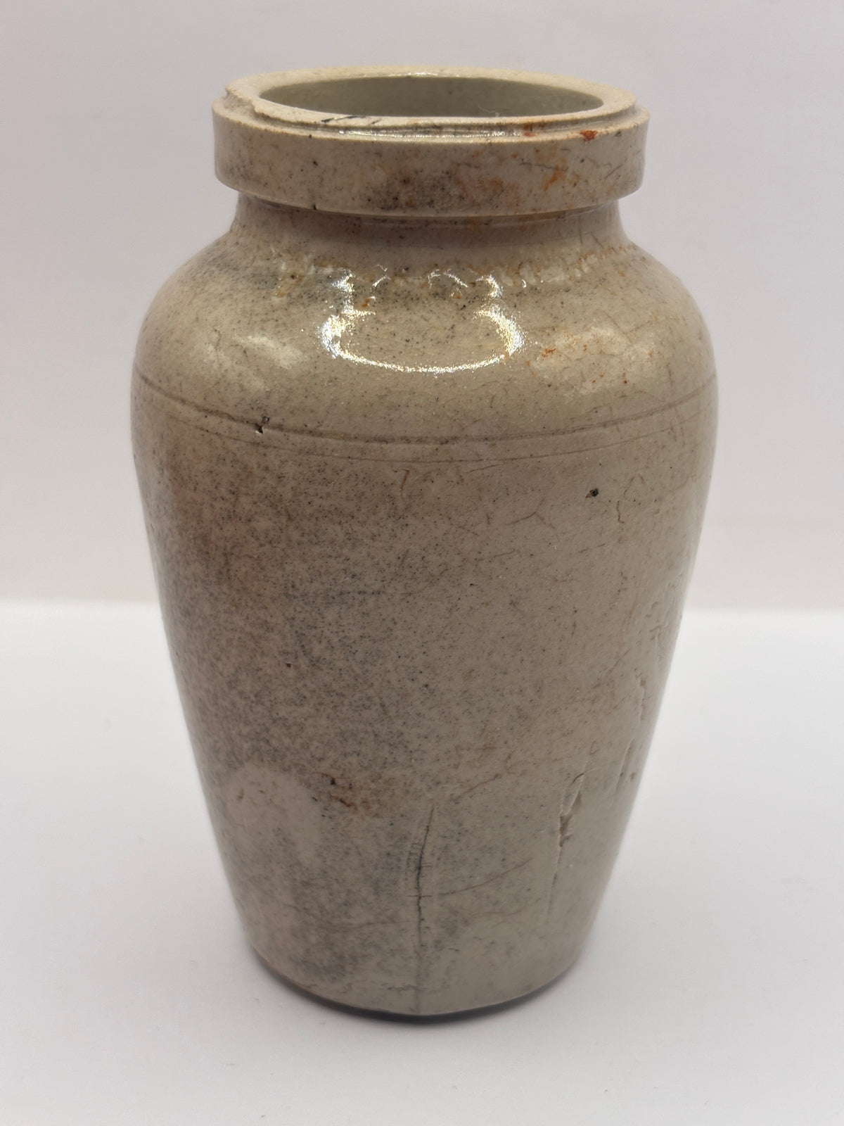 Old advertising stoneware Virol pot, 10.5cms