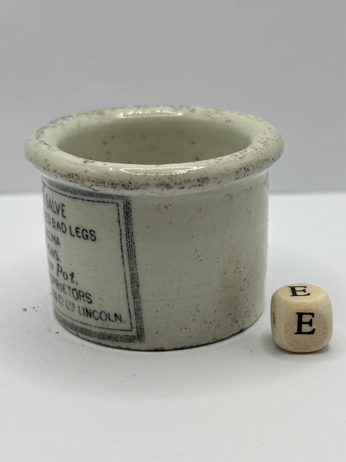 Small Clarke’s miraculous salve advertising ointment pot (e)