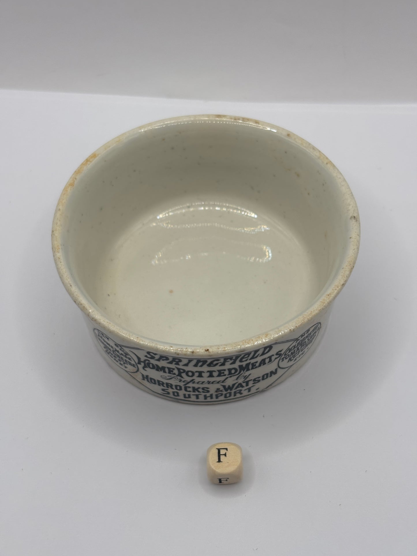 Old advertising meat paste pot, Springfield (F)
