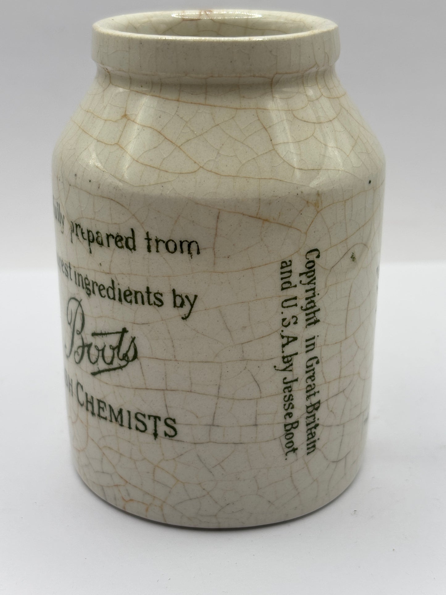 Old advertising jar, Boots confection of senna