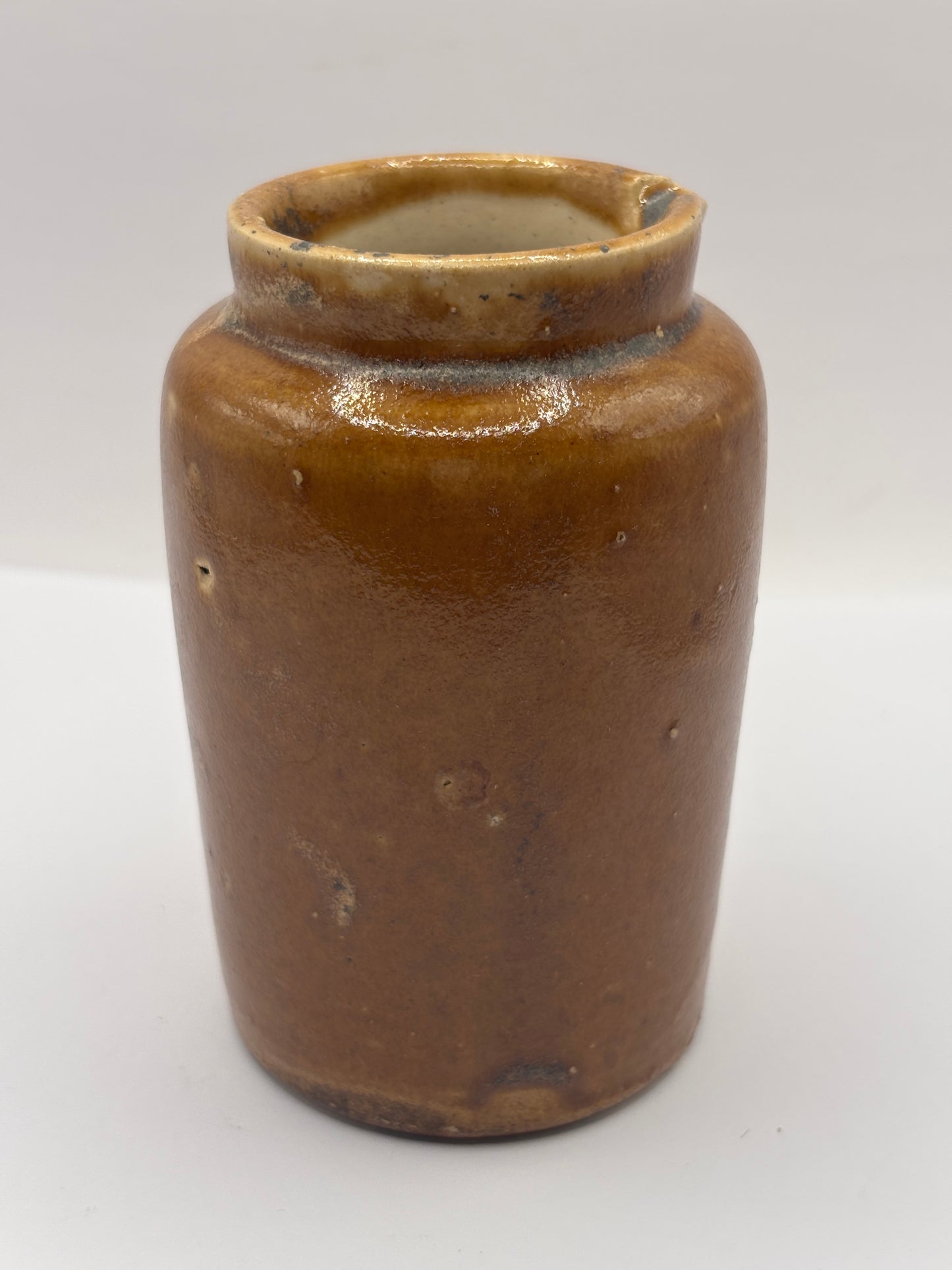 Old plain brown stoneware cream pot