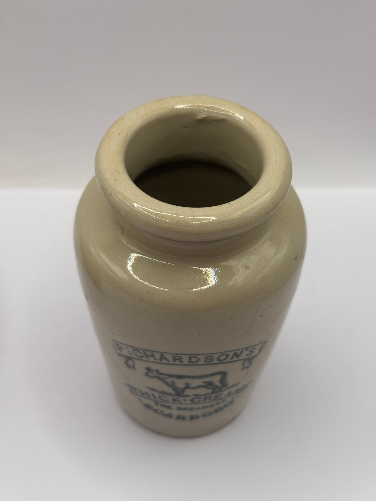 Old advertising cream pot, Richardsons thick cream Scarboro’