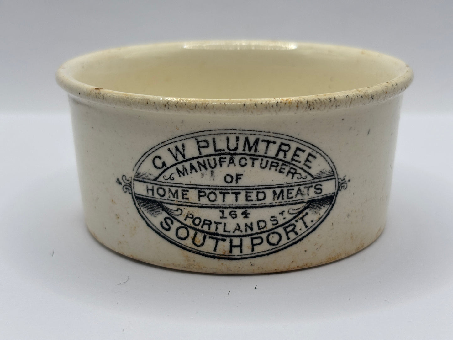 Old Plumtree advertising meat paste pot