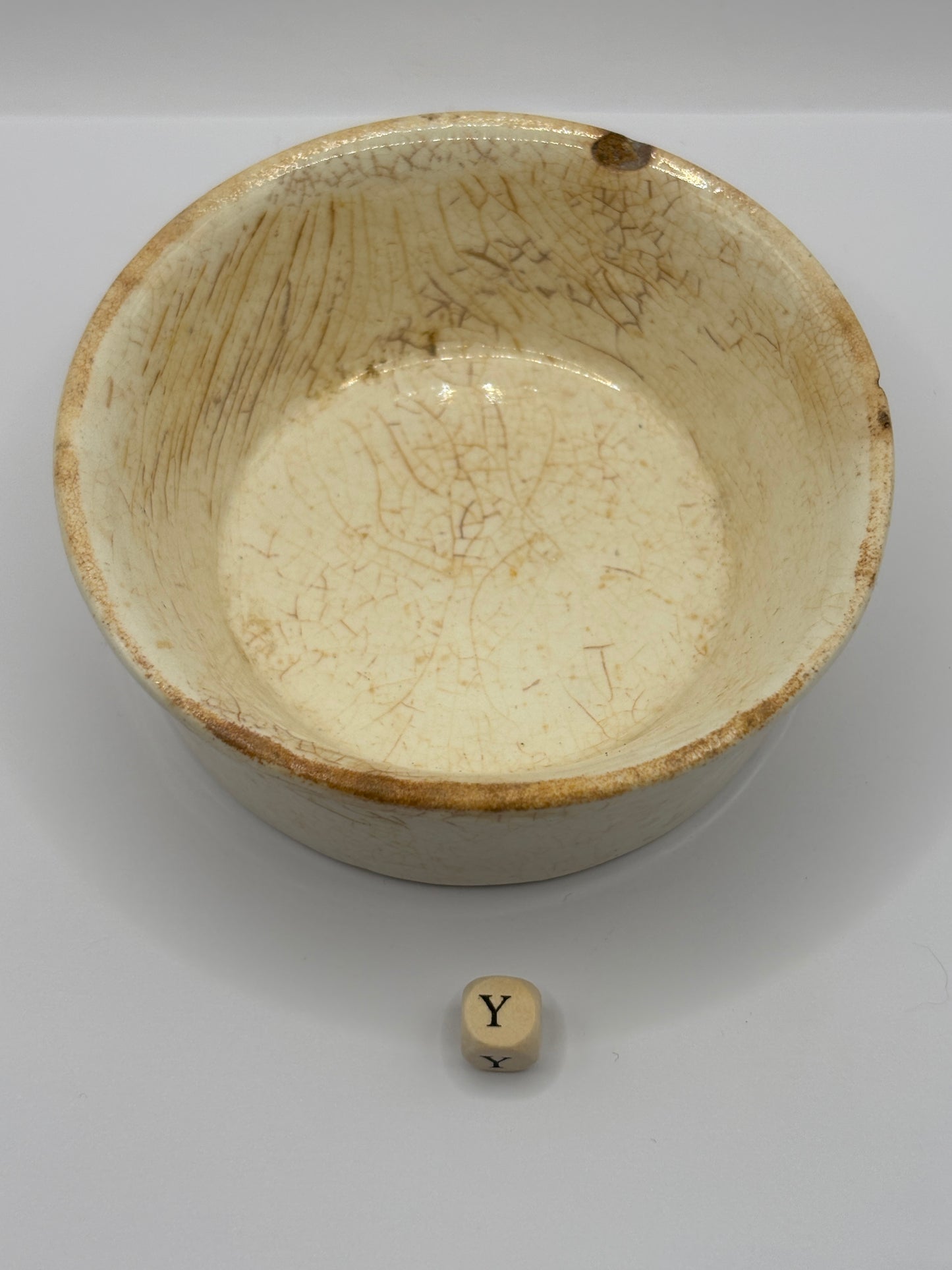 Old plain stoneware meat paste pot, potted meat (Y)