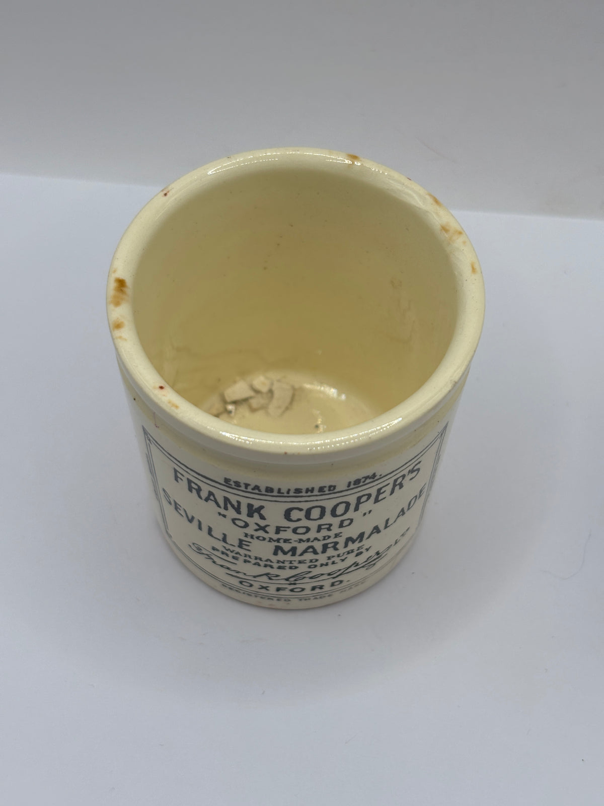 Old sample size frank coopers seville marmalade jar