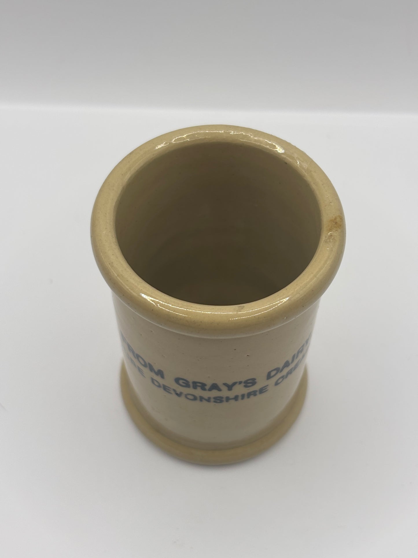 Old advertising cream pot, Grays pure Devonshire cream 8.5cms