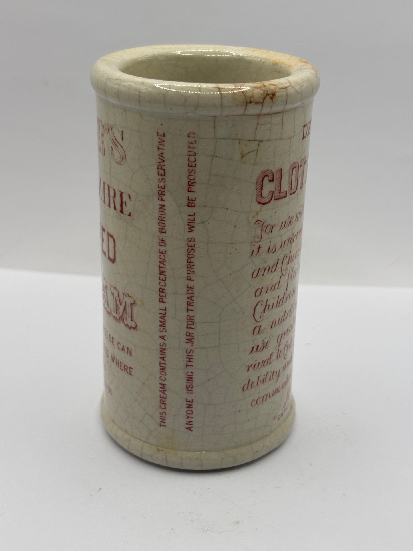 Old advertising Devonshire clotted cream pot, Horners