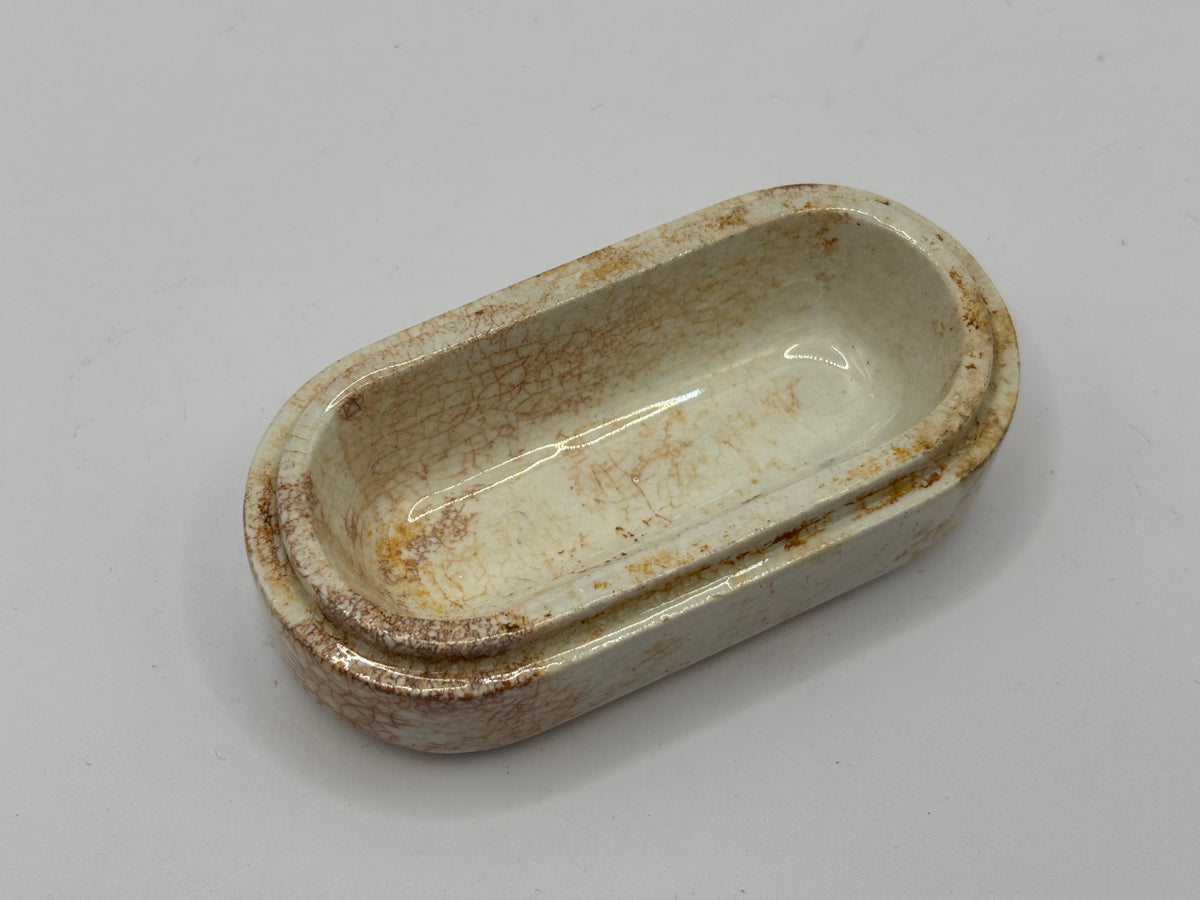 Old unusual stoneware pot lid base