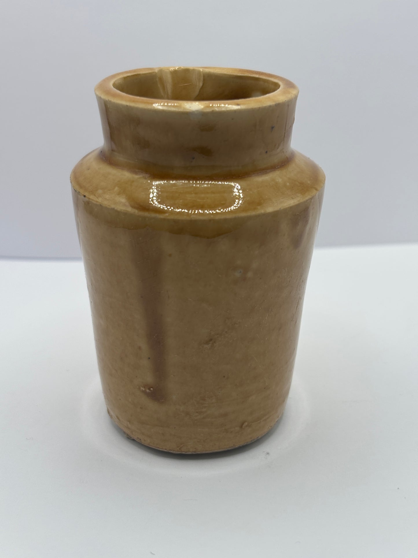old brown stoneware cream pot