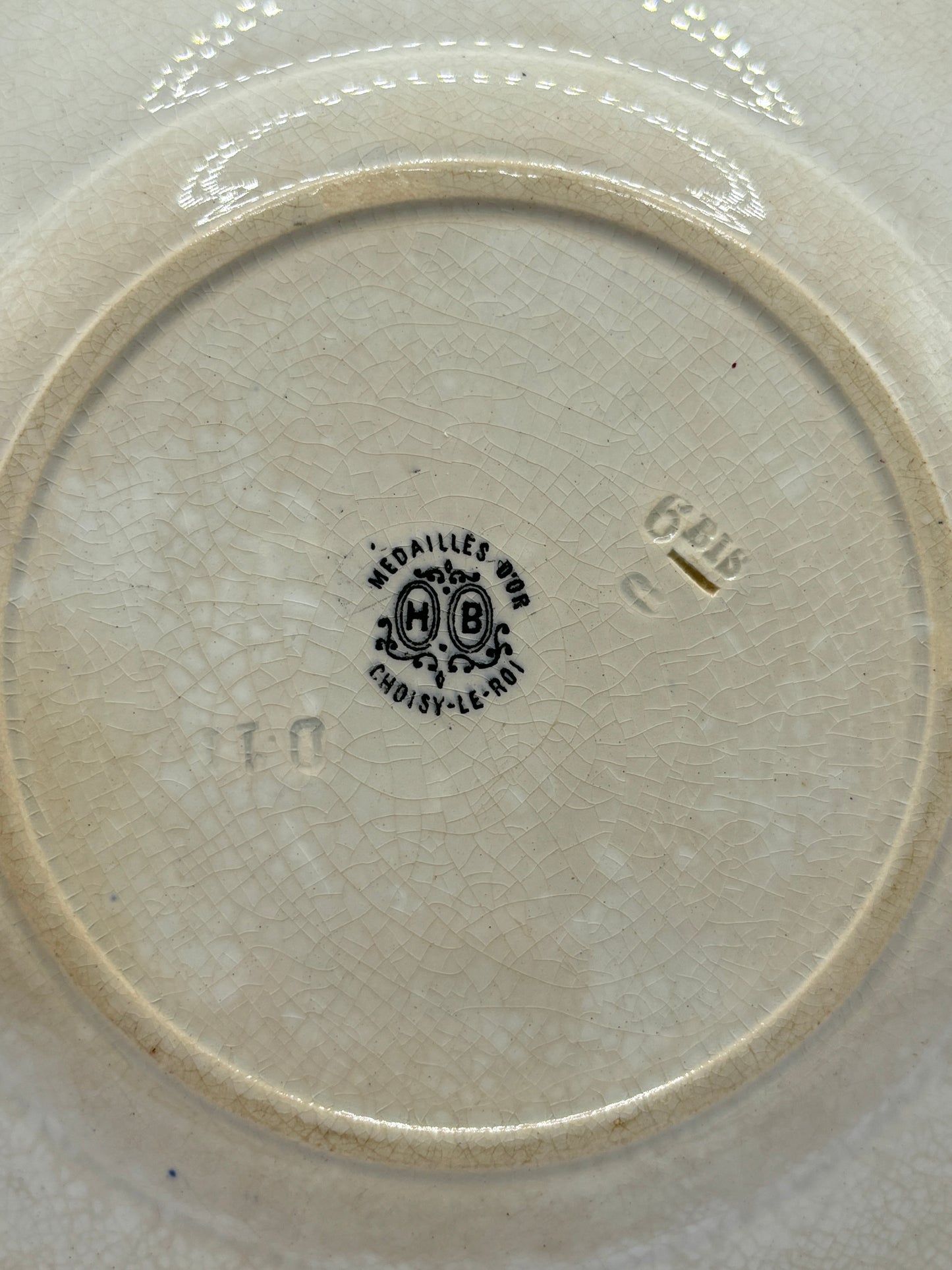 Antique french porcelain plate, mid 19th century