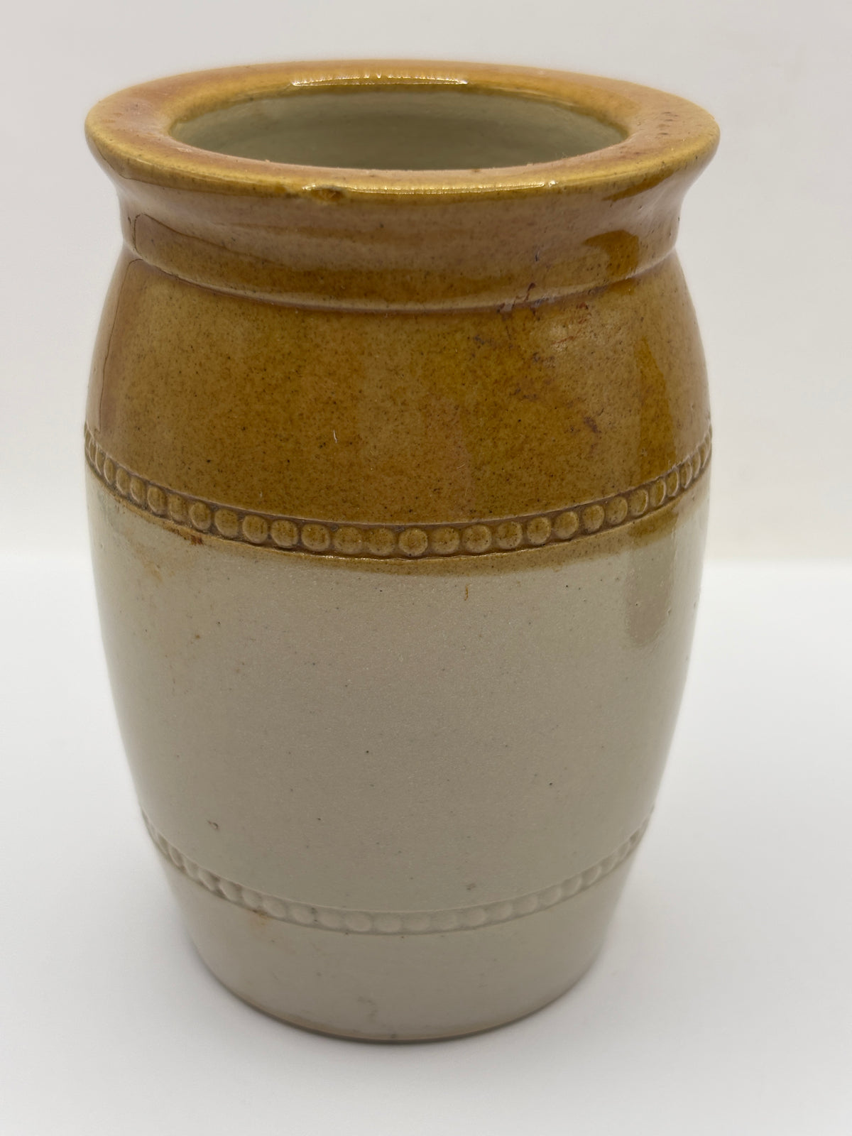 Old stoneware advertising jar, Fresh Caviare