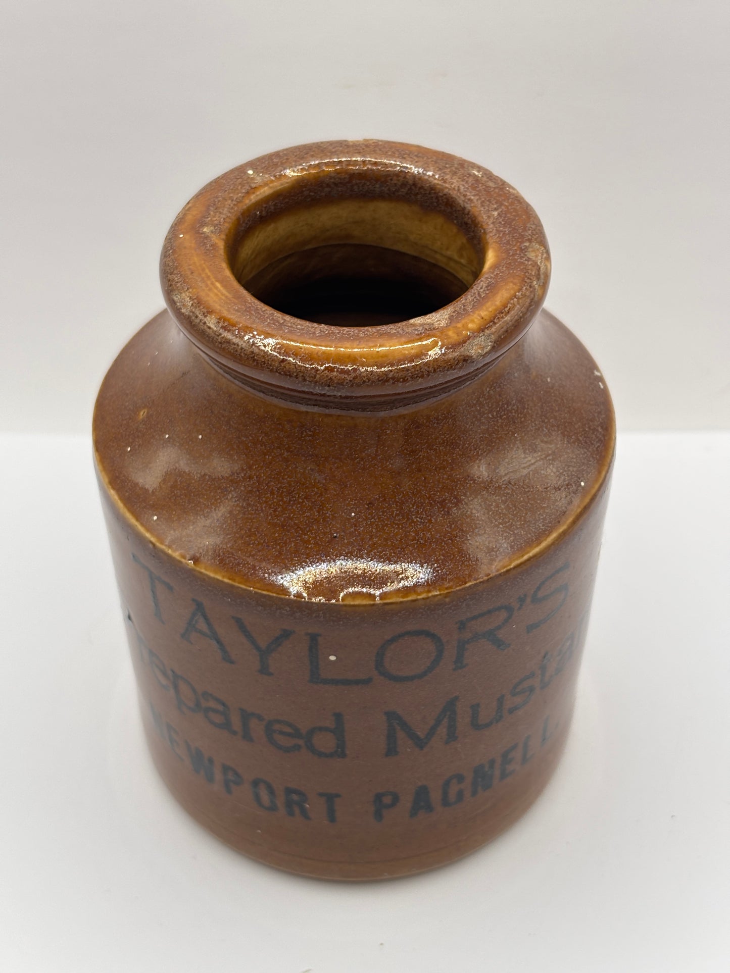 Old large advertising jar, Taylors prepared mustard. 12.5cms