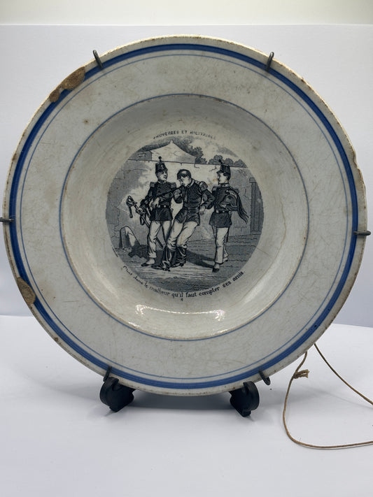 Antique french porcelain bowl, mid 19th century