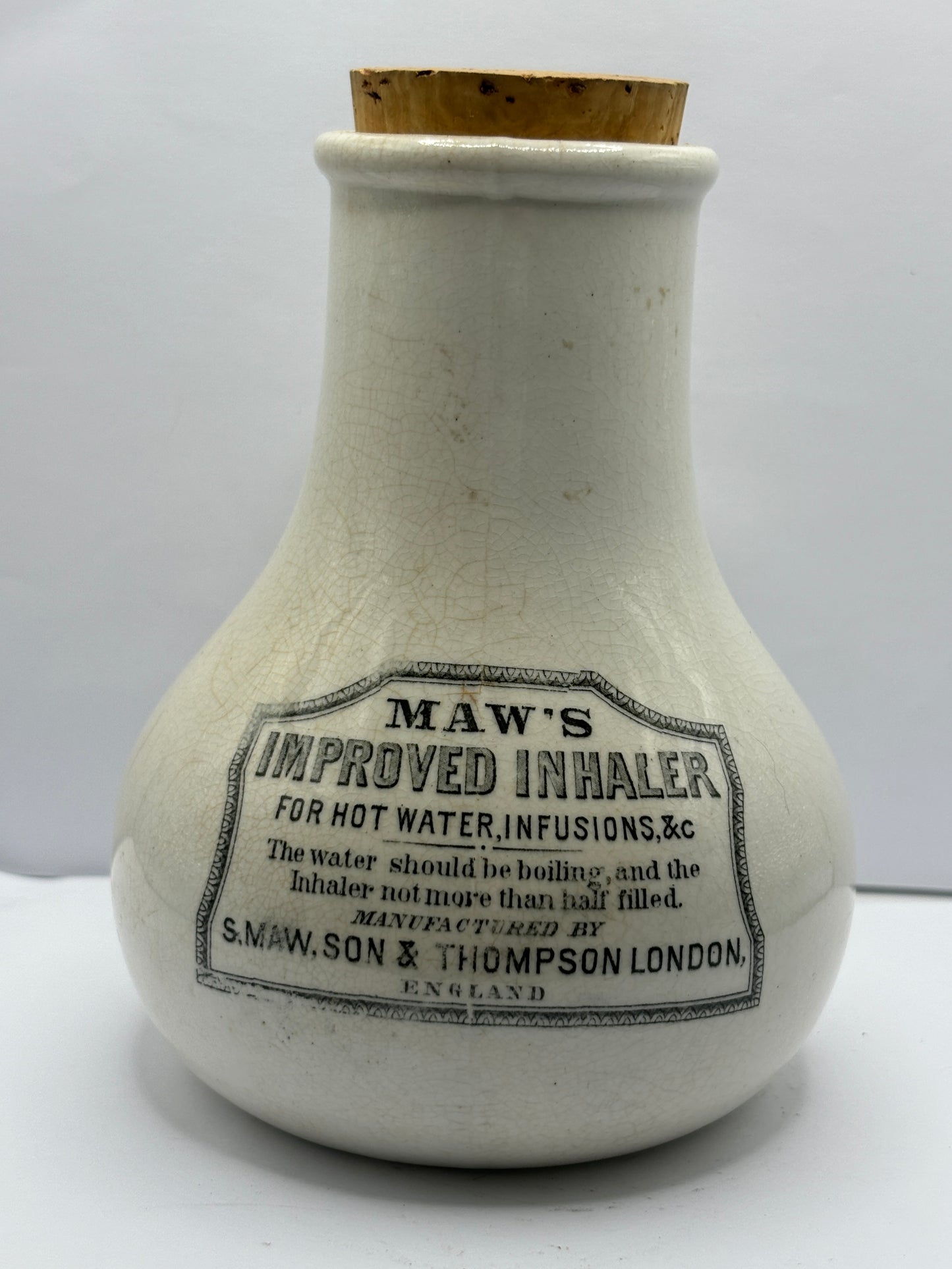 Maws Improved earthenware inhaler, english advertising