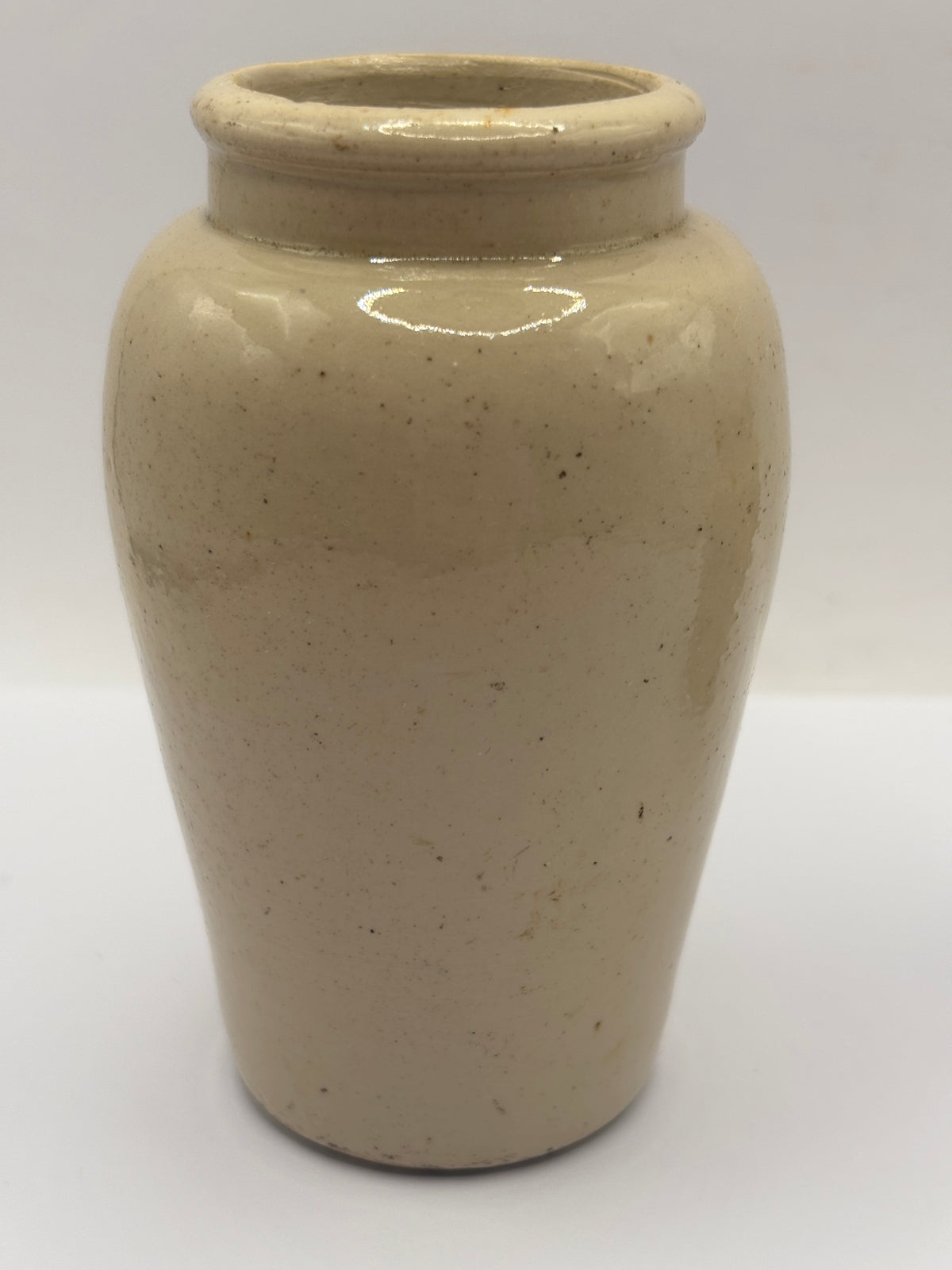 Old advertising cream pot, rich preserved cream stranraer, milkmaid. Serpia print