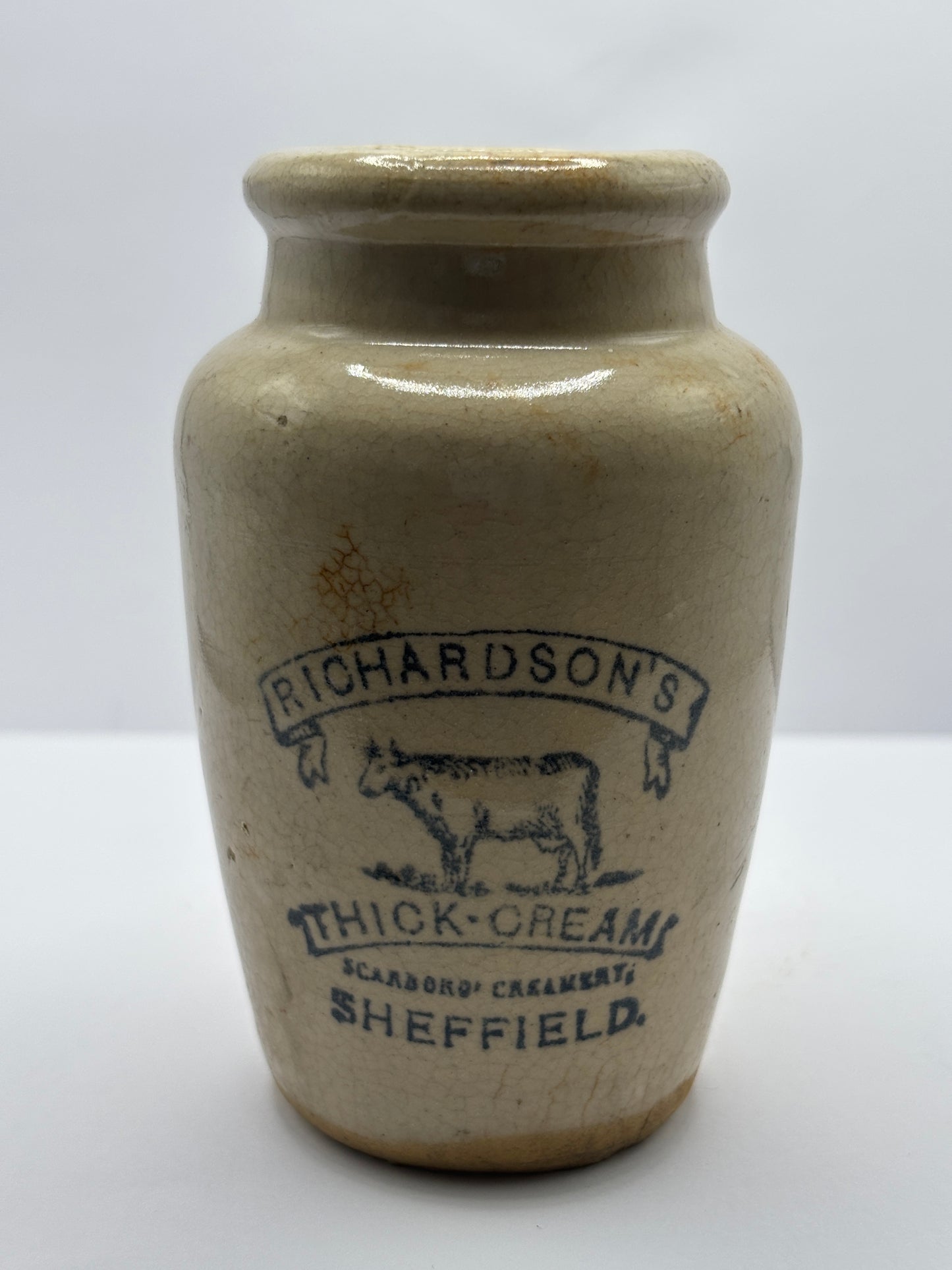 Old Richardsons thick cream, Sheffield advertising cream pot
