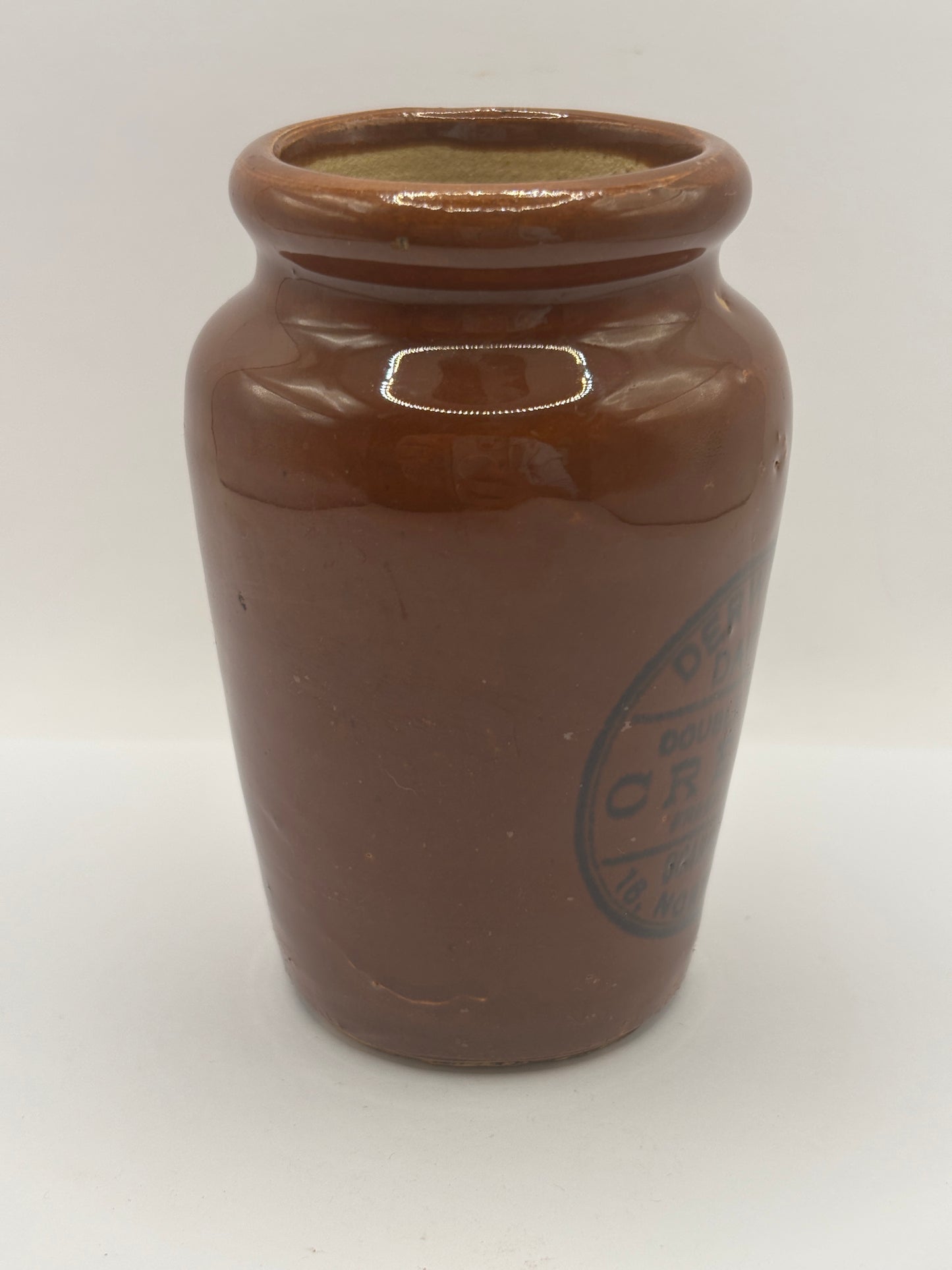 Old advertising cream pot, Richardsons thick cream. Derwent Dairy, double thick cream Scarboro