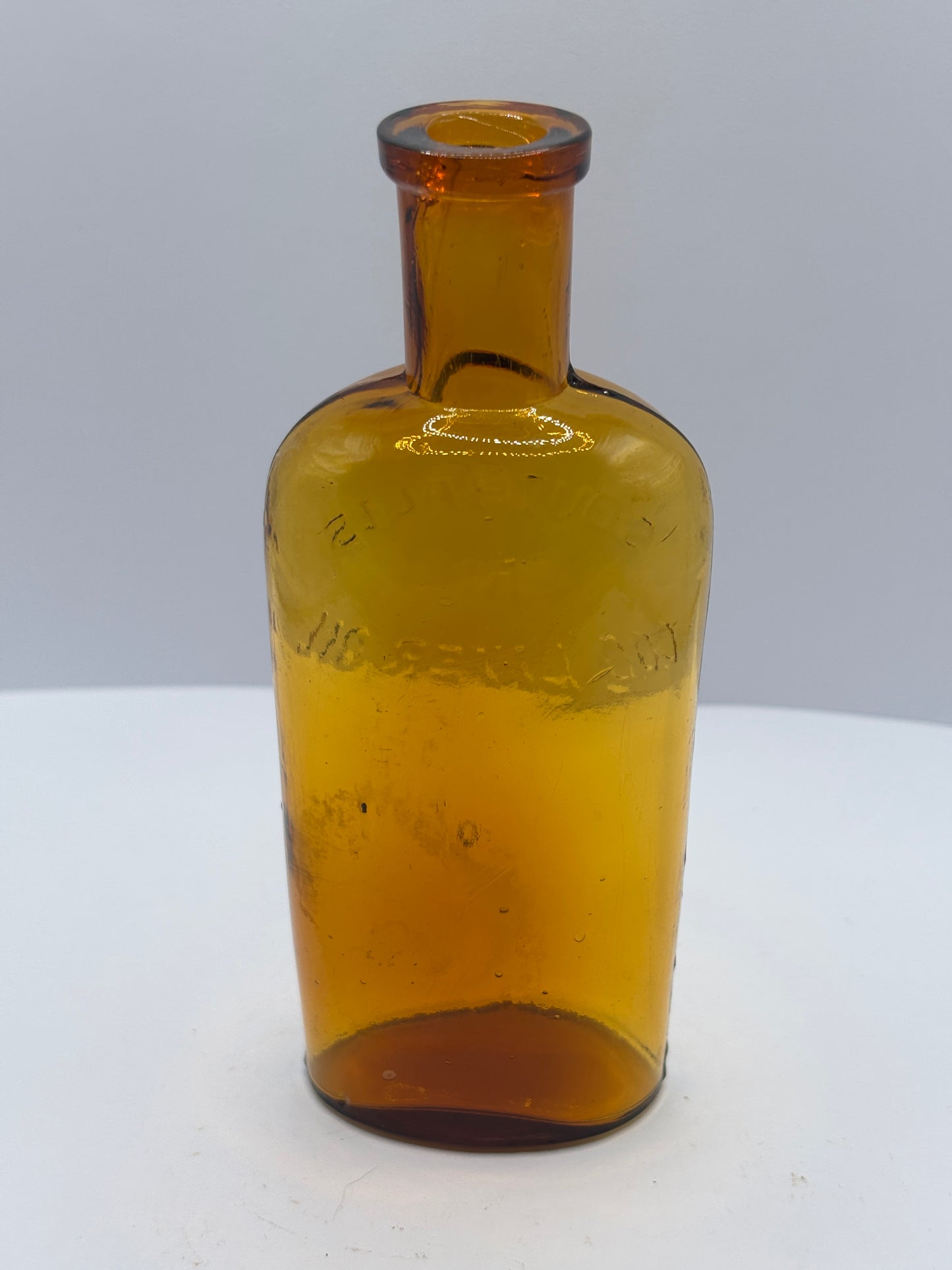 Old amber cod liver oil bottle